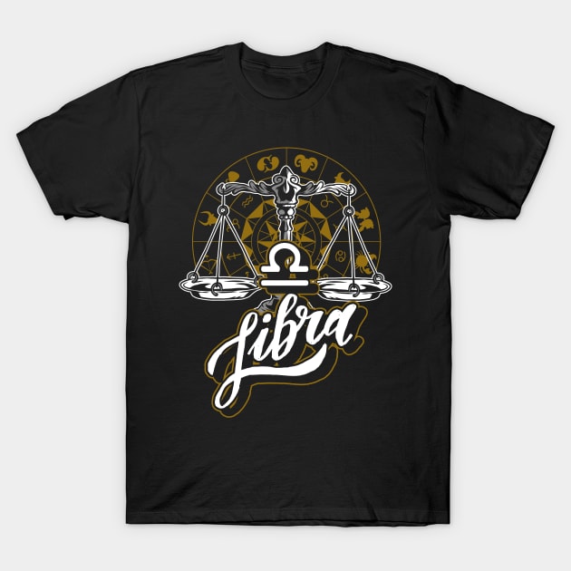 Libra Zodiac Signs T-Shirt by ShirtsShirtsndmoreShirts